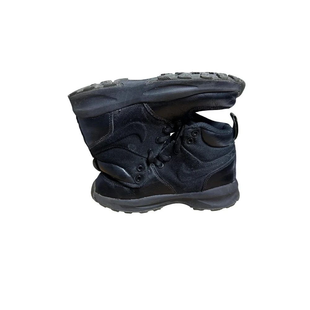 Nike‎ Manoa LTR Kids Boots Triple Black Leather High Top AJ1281-002 Size 11C